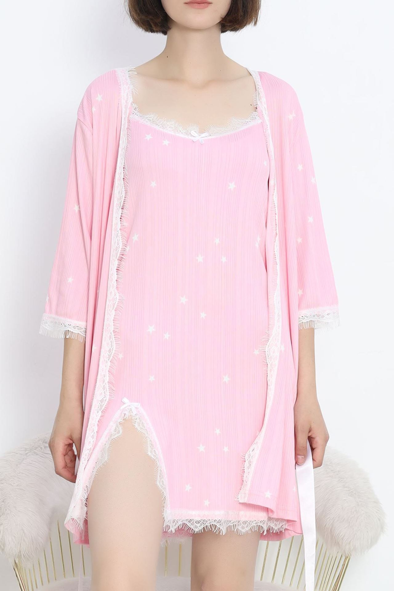 Baskılı Pegasus Pijama Takımı Tozpembe