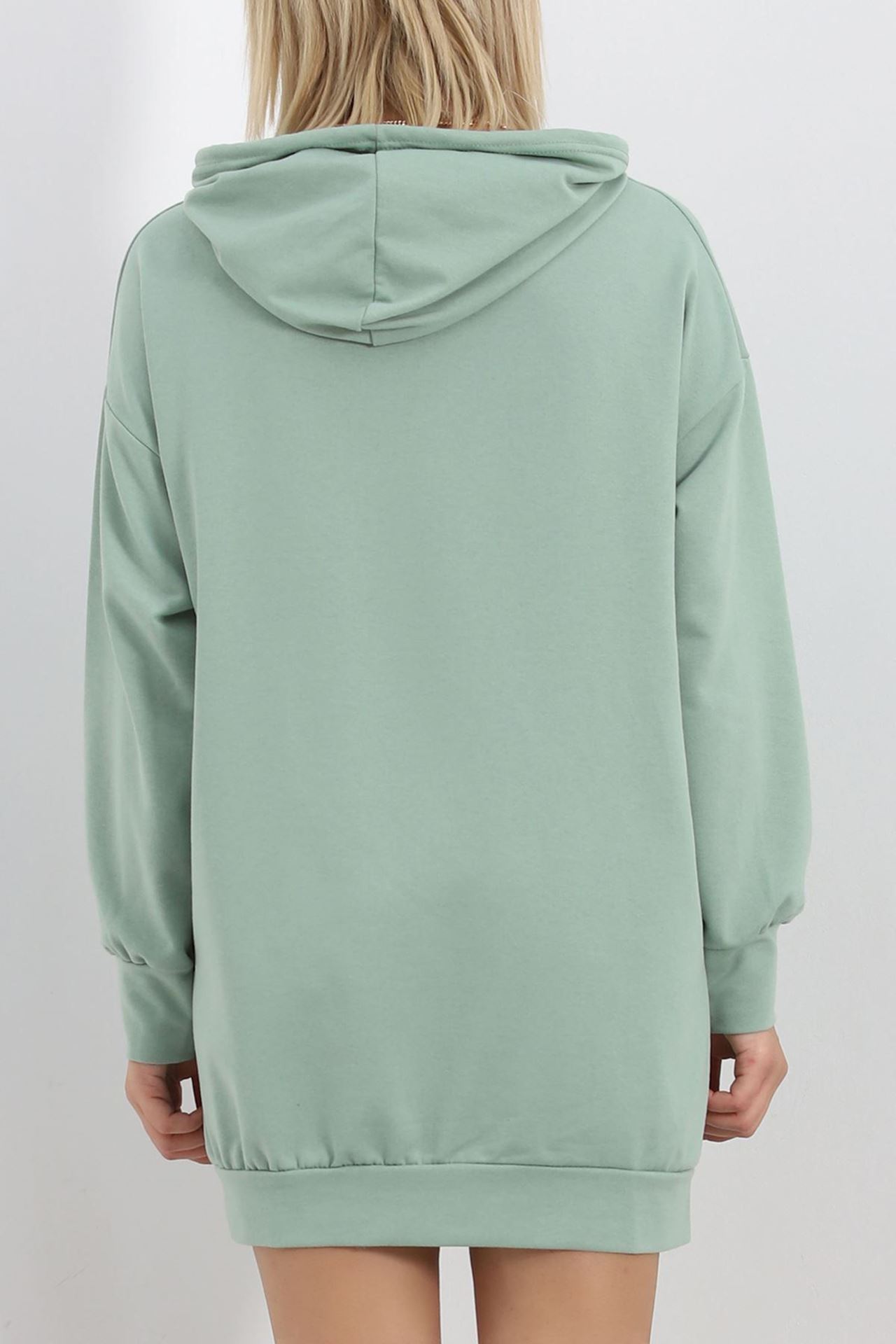 Oversize Kapşonlu Sweat Mint