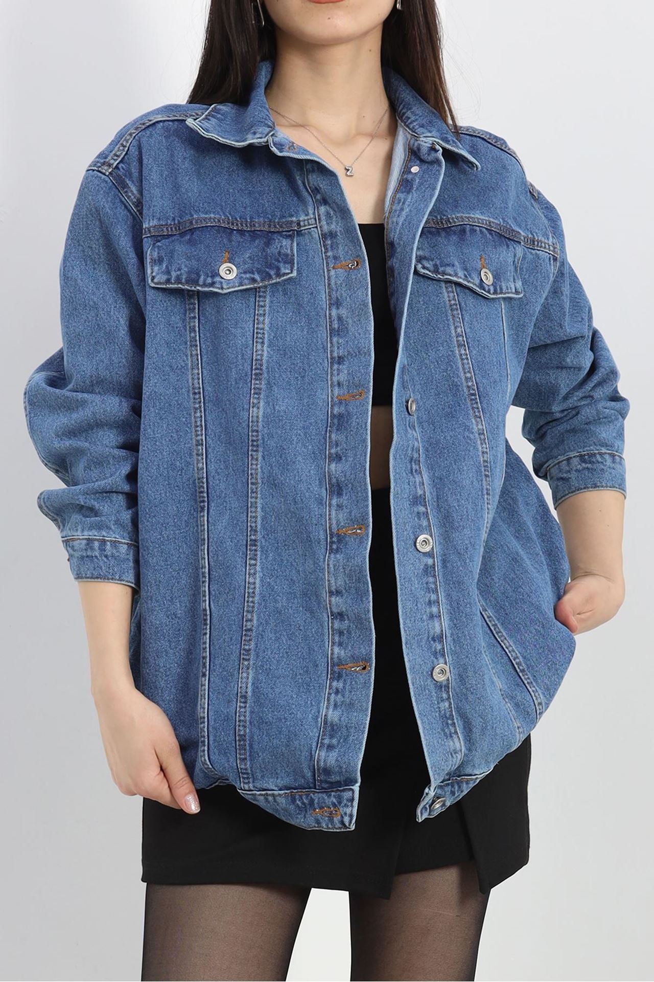 Denim Kot Ceket Mavi